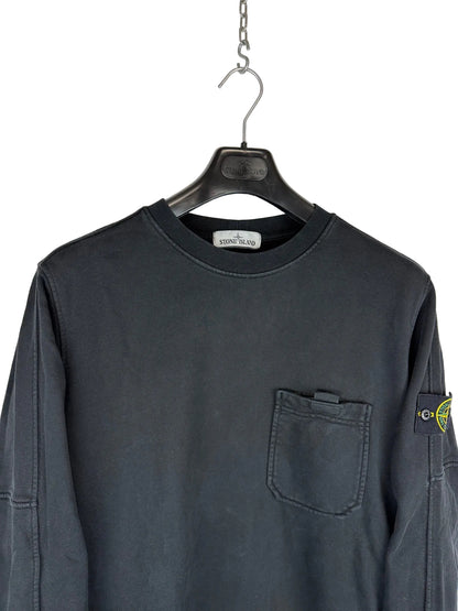 Felpa nera con taschino sul petto Stone Island - Taglia XL