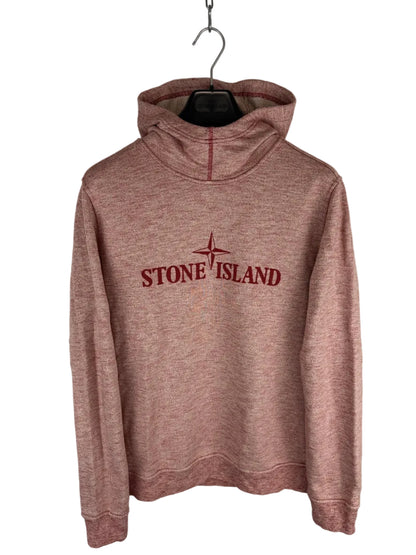 Felpa rosa con cappuccio e logo ricamato Stone Island - Taglia M
