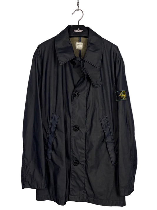 Giacca Vintage nera con chiusura a zip e bottoni Stone Island - Taglia XL