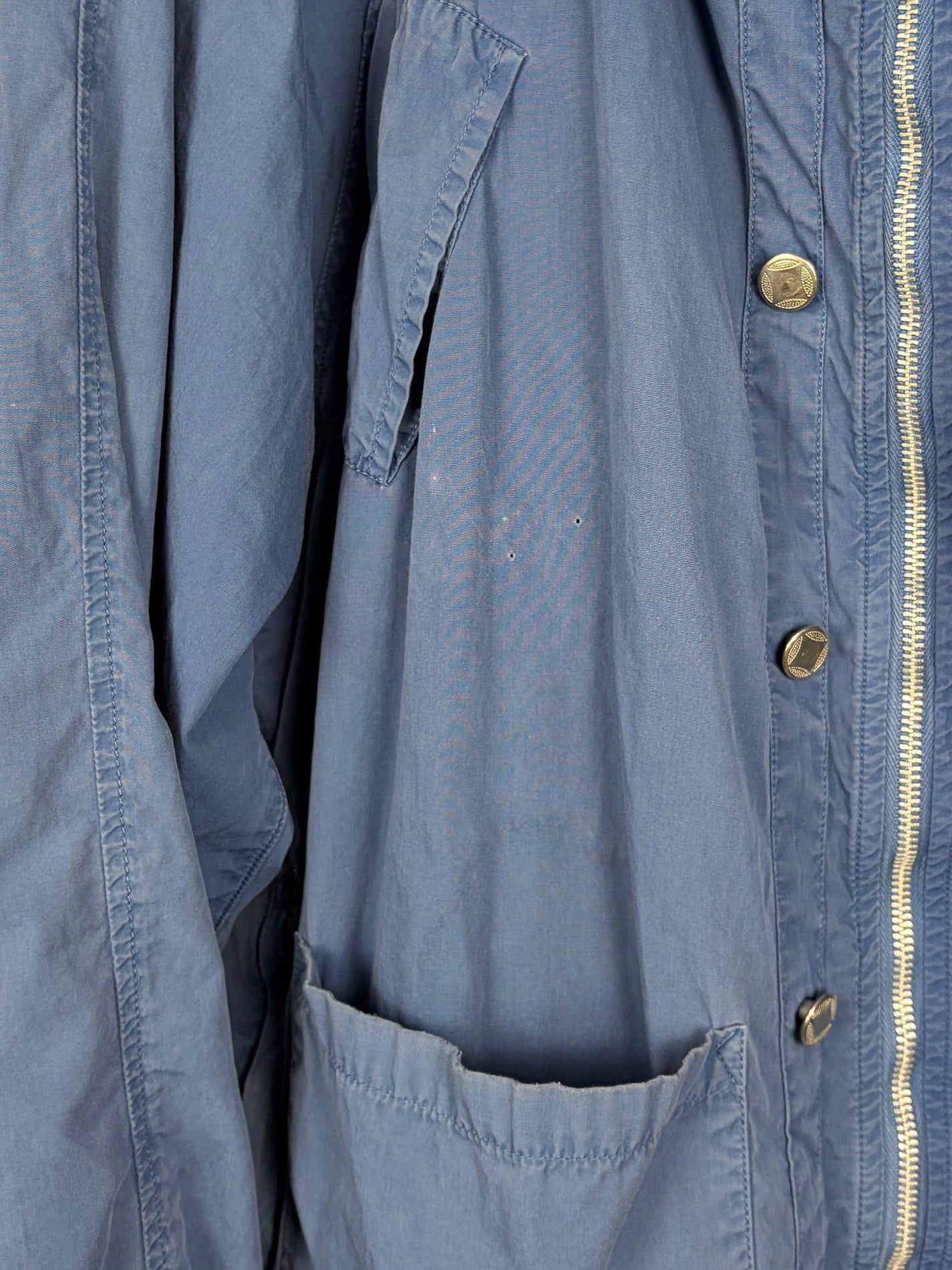 Giacca blu con chiusura zip e bottoni e cappuccio Boneville - Taglia XL