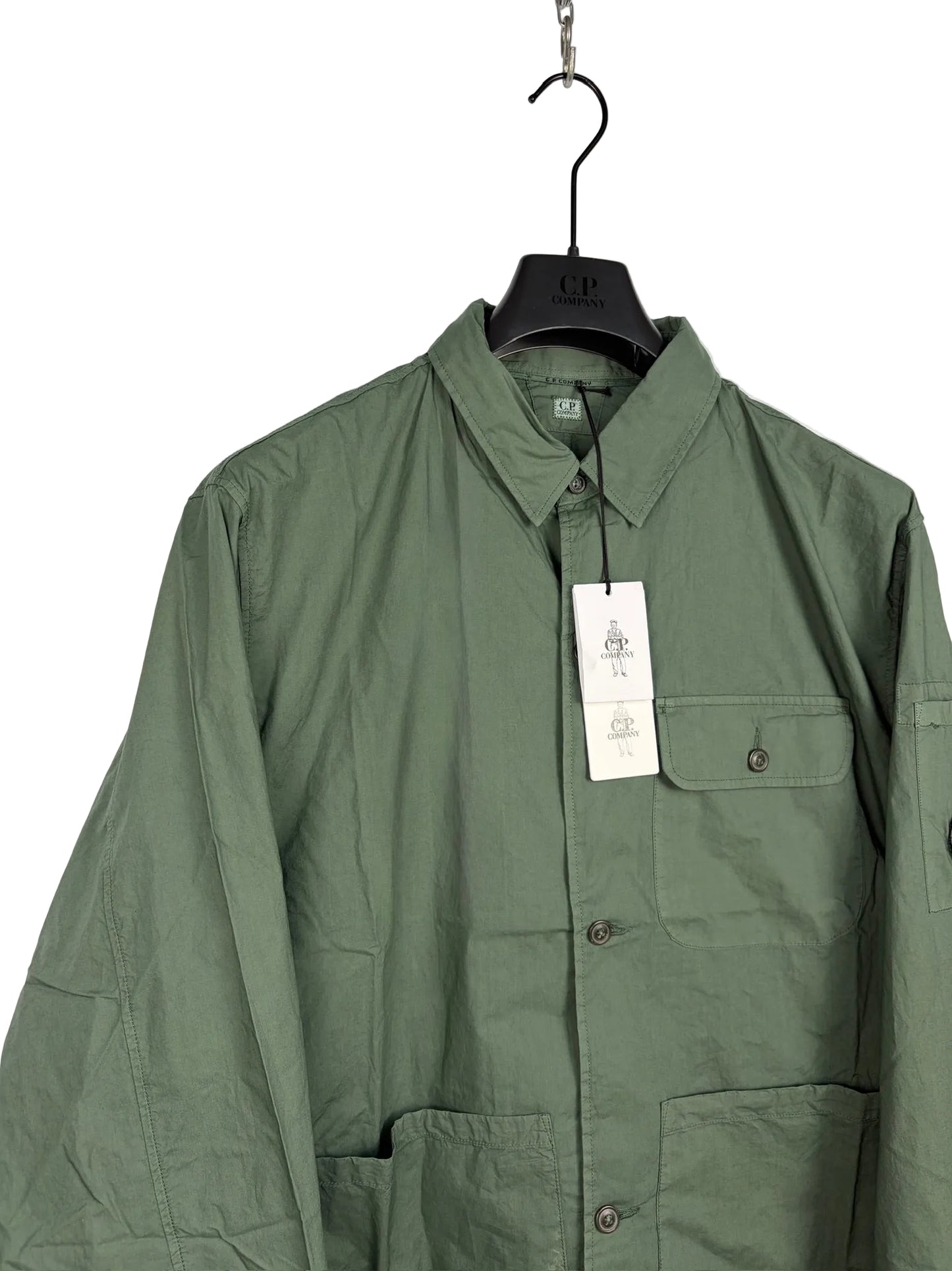 Overshirt verde con chiusura a bottoni C.P. Company (nuova con cartellino) - Taglia XL