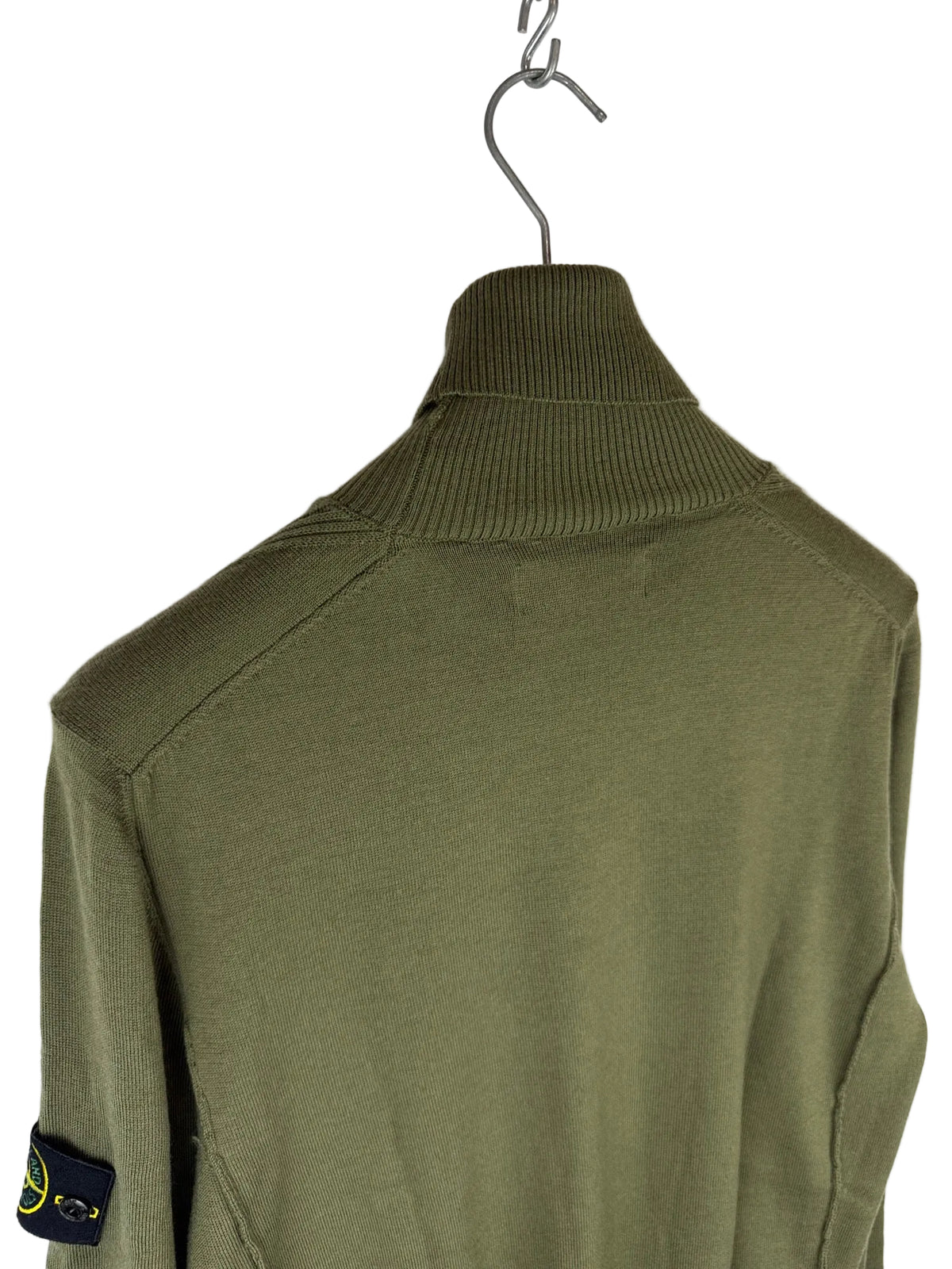 Maglione dolcevita verde in 100% lana Stone Island - Taglia M