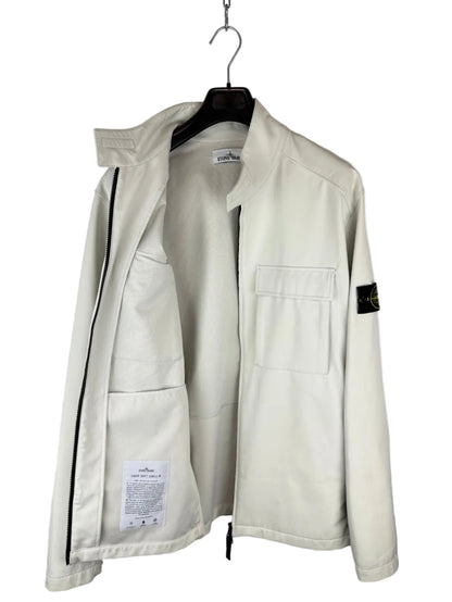 Giacca Light Soft Shell-R bianca con zip Stone Island - Taglia XXL