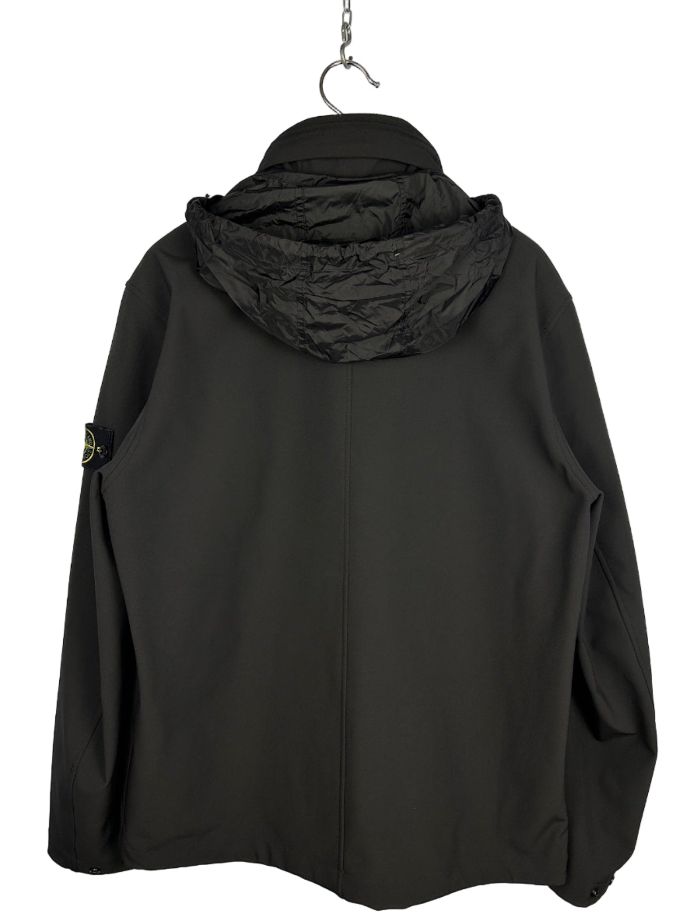 Giacca Prototipo Soft Shell-R nero con zip e cappuccio Stone Island nuovo - Taglia L