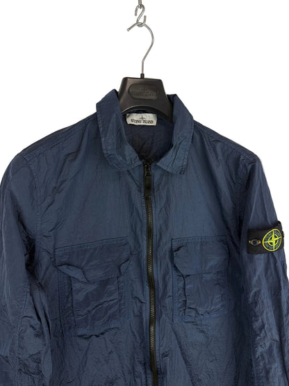 Overshirt ripstop blu in nylon metal con chiusura a zip Stone Island - Taglia M