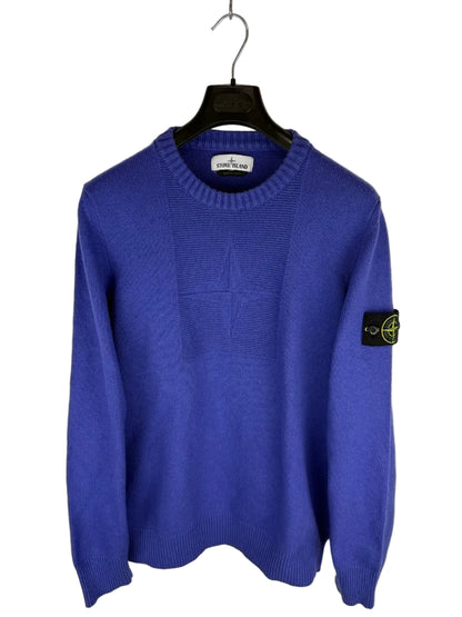 Maglione blu con logo frontale Stone Island - Taglia M