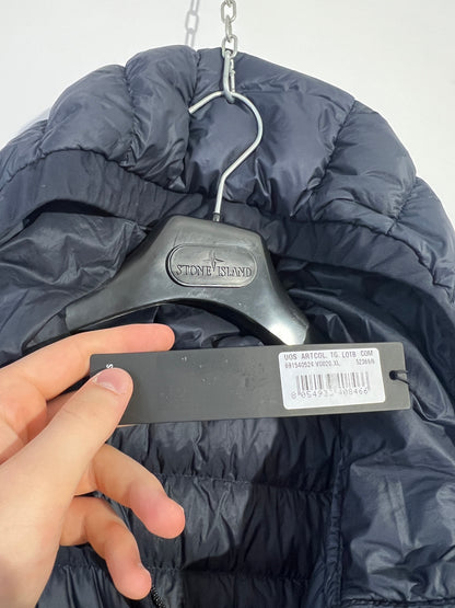 Piumino blu Stone Island “Garment Dyed Micro Yarn Down” (nuovo con cartellino) - Taglia L