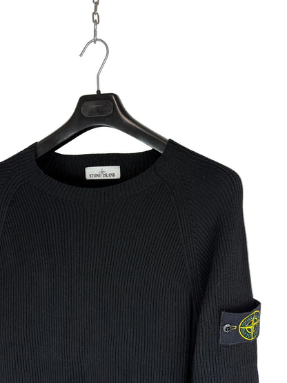 Maglione nero a coste Stone Island - Taglia M