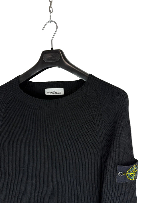 Maglione nero a coste Stone Island - Taglia M