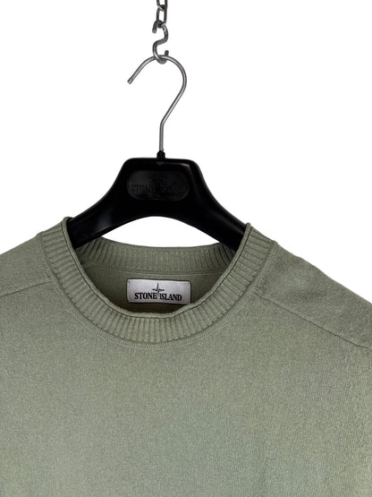 Maglione verde con strisce sui polsini Stone Island - Taglia XL