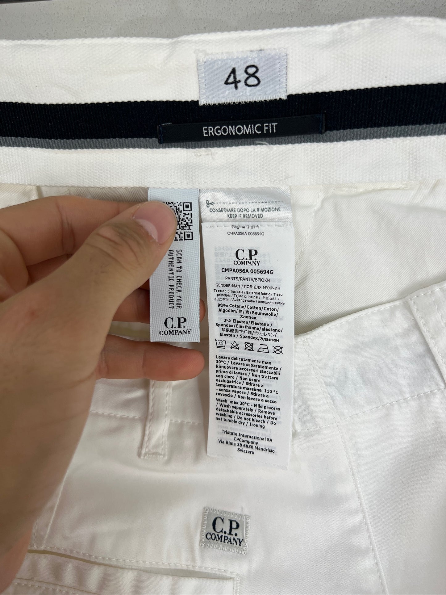Pantaloni cargo bianchi C.P. Company (nuovi con cartellino) - Taglia W32