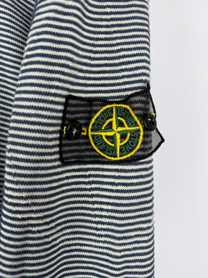 Maglione a righe a mezza zip con Mesh Badge Stone Island - Taglia L