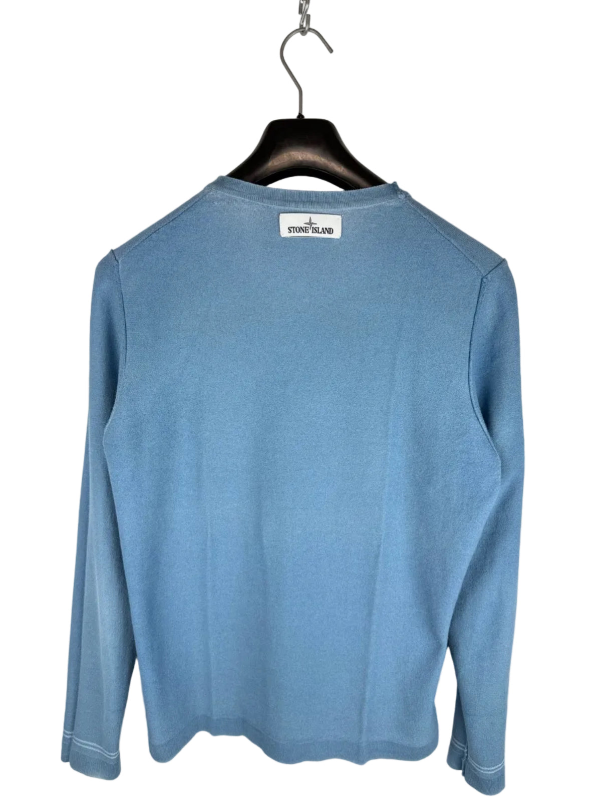 Maglione reversibile azzurro Hand Sprayed Reverse Colour Stone Island - Taglia L