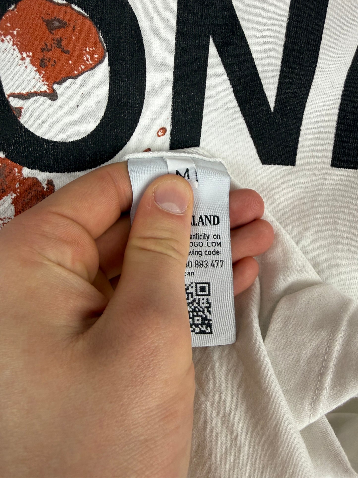 T-shirt bianca con stampa Stone Island - Taglia M