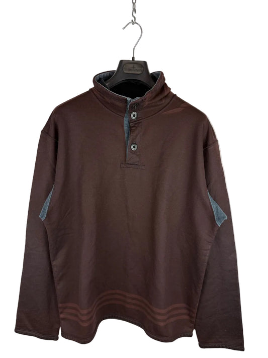Felpa marrone con cappuccio e bottoni Vintage Stone Island - Taglia XL