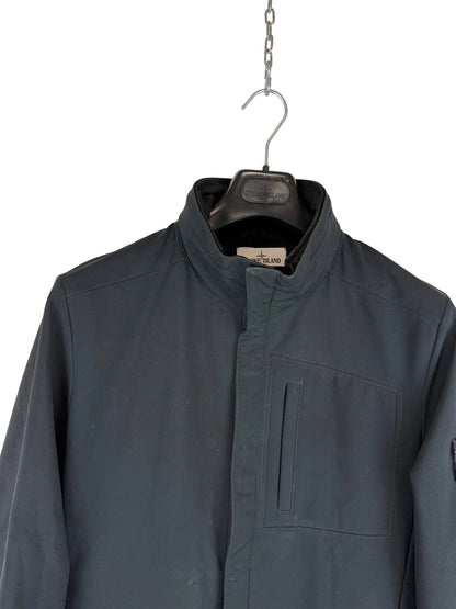 Giacca Soft Shell-R nera con zip e cappuccio Stone Island - Taglia M