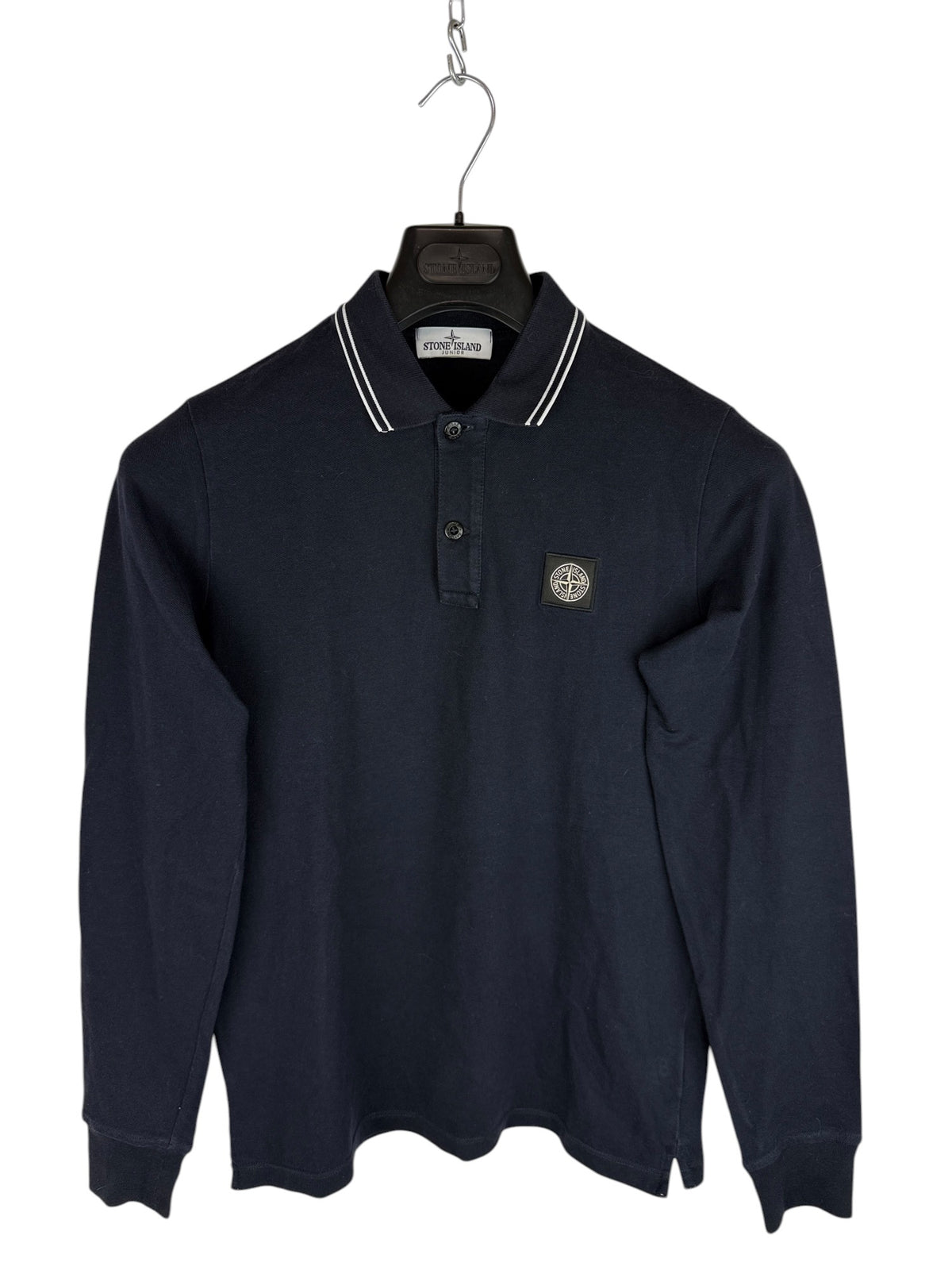 Stone Island Long-Sleeve Blue Polo Shirt - Junior Size (164cm, 14 Years)