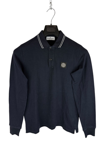 Stone Island Long-Sleeve Blue Polo Shirt - Junior Size (164cm, 14 Years)