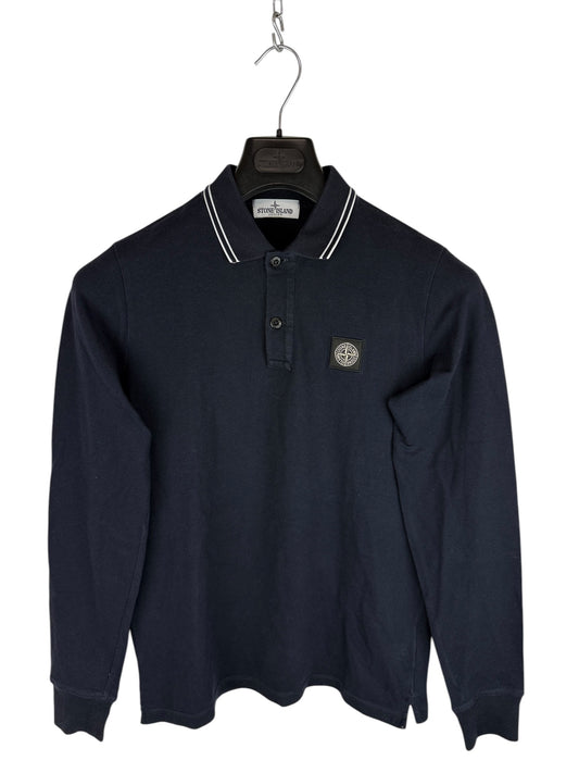Polo blu a maniche lunghe Stone Island - Taglia Junior (164cm, 14 anni)