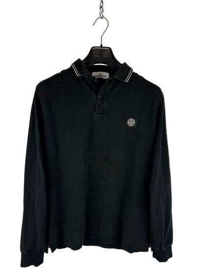 Polo nera a maniche lunghe Stone Island - Taglia XL