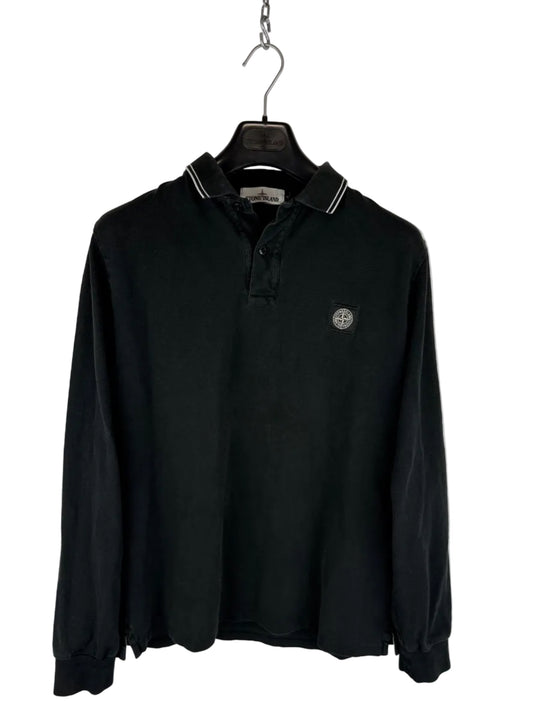Polo nera a maniche lunghe Stone Island - Taglia XL