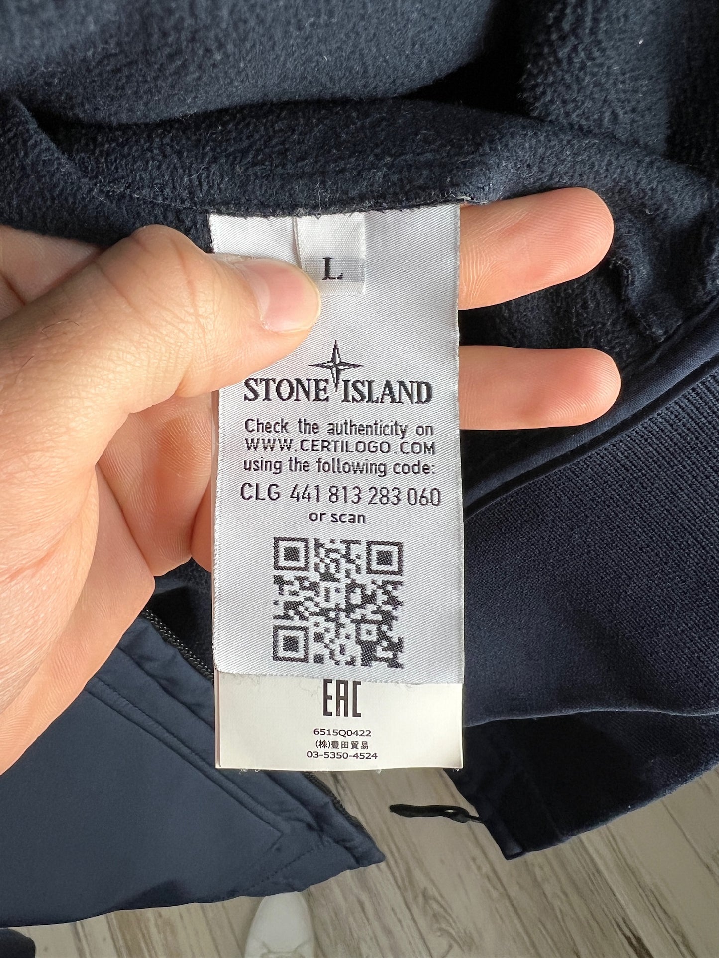 Giacca Soft Shell-R blu con zip e cappuccio Stone Island - Taglia L