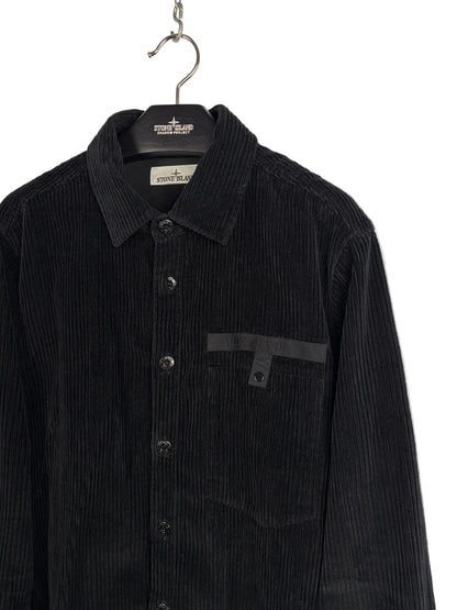 Black corduroy overshirt with zip closure - Stone Island - Size L
