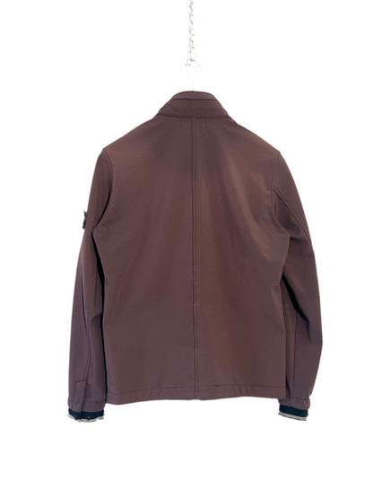 Giacca Soft Shell-R viola con zip e cappuccio a scomparsa Stone Island - Taglia M