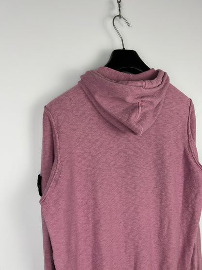 Felpa in maglieria con cappuccio rosa Stone Island - Taglia M