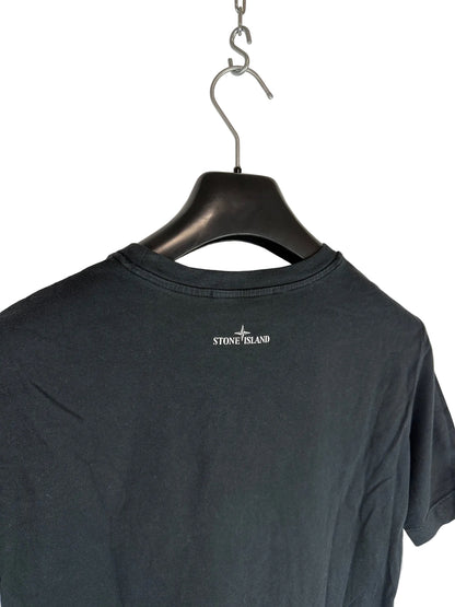 Black Stone Island Print T-Shirt - Junior Size (14 Years, 170cm)