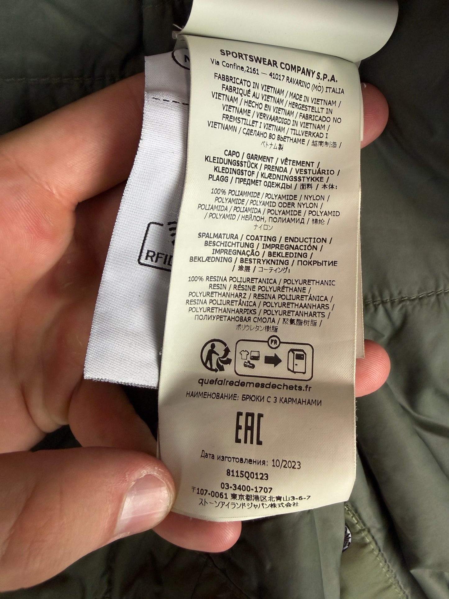 Giacca verde Garment Dyed Crinkle Reps R-NY with Primaloft-TC Stone Island - Taglia XXL