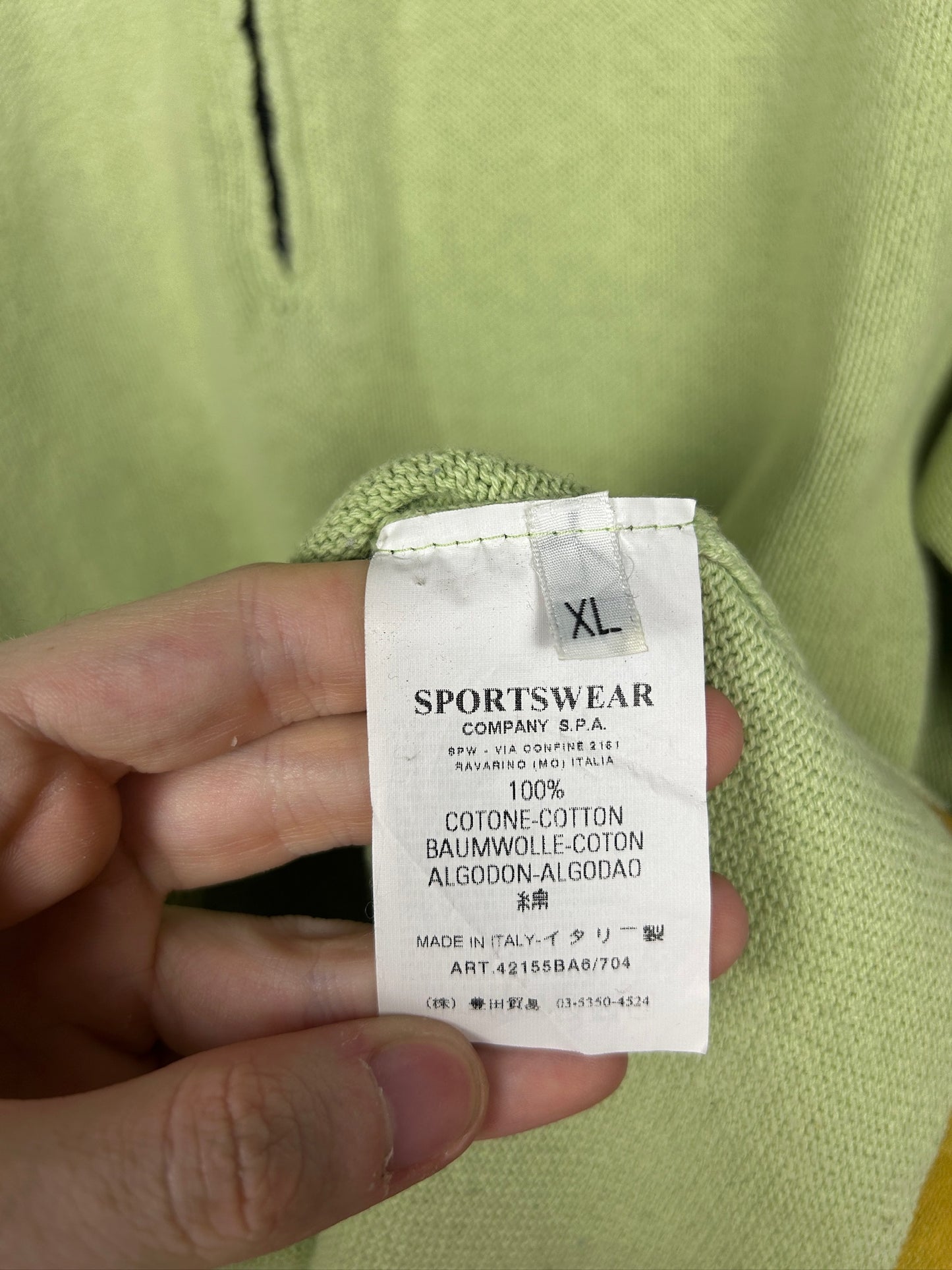Maglione Vintage verde con zip Stone Island - Taglia XL