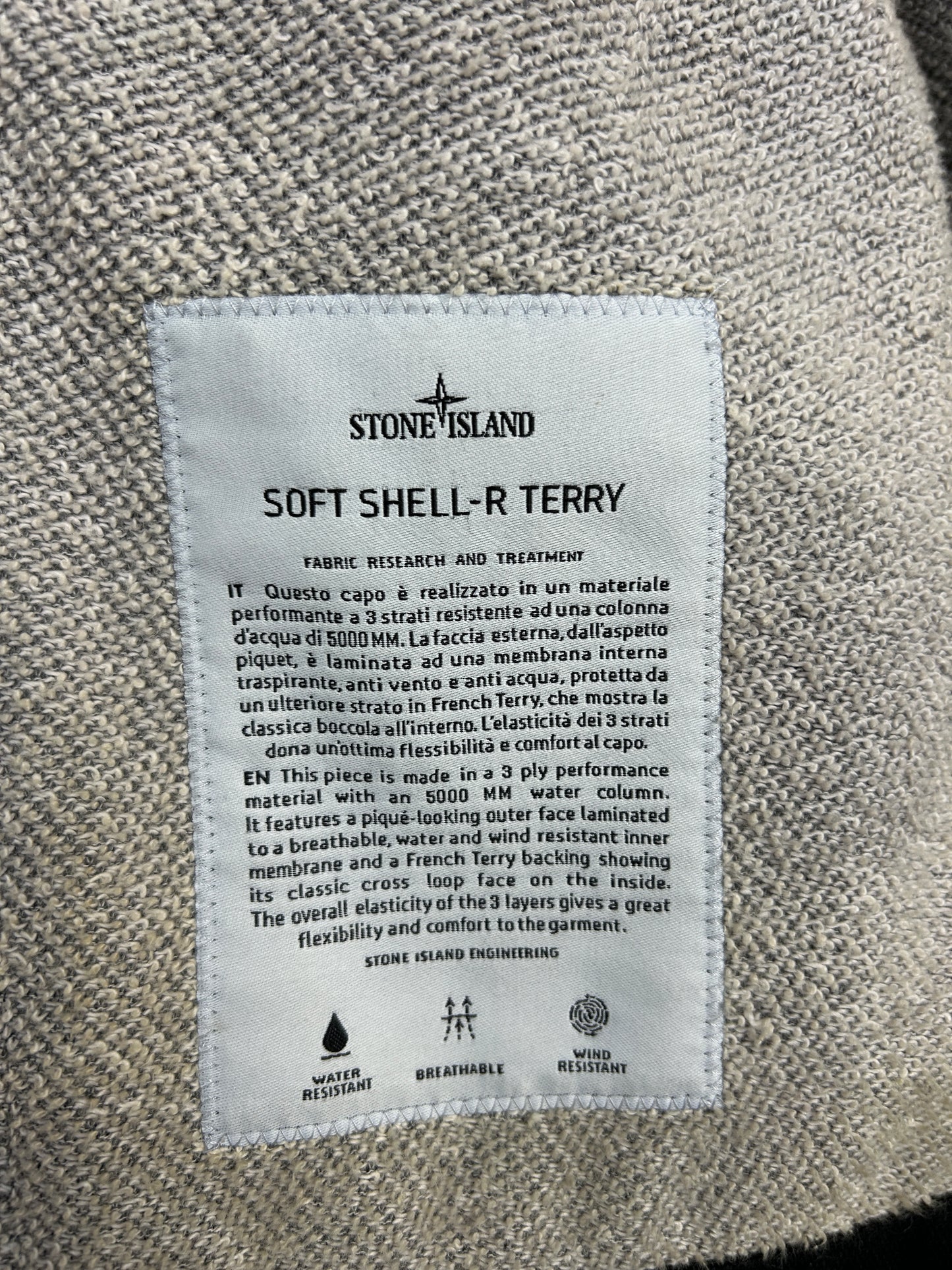 Giacca nera Soft Shell-R Terry Stone Island - Taglia L