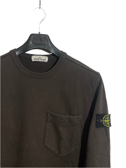 Felpa marrone con taschino sul petto Stone Island - Taglia L