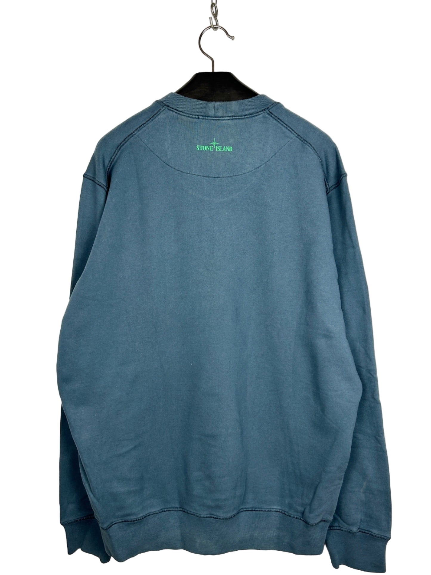 Felpa con logo in gomma 3D blu Stone Island - Taglia XXL