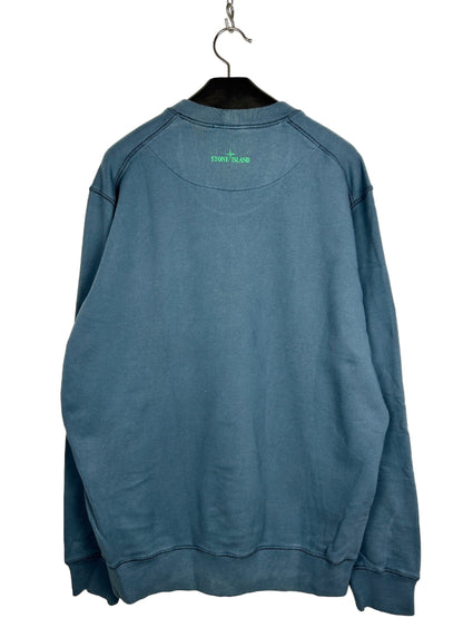 Felpa con logo in gomma 3D blu Stone Island - Taglia XXL