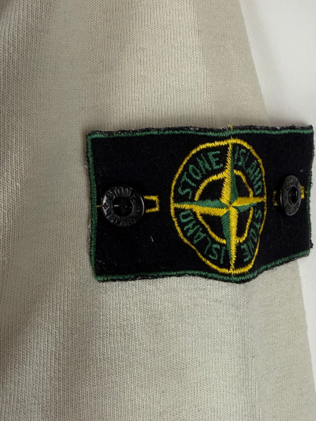 Polo bianco panna Vintage a maniche lunghe Stone Island - Taglia L