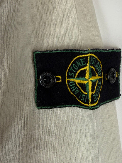 Polo bianco panna Vintage a maniche lunghe Stone Island - Taglia L