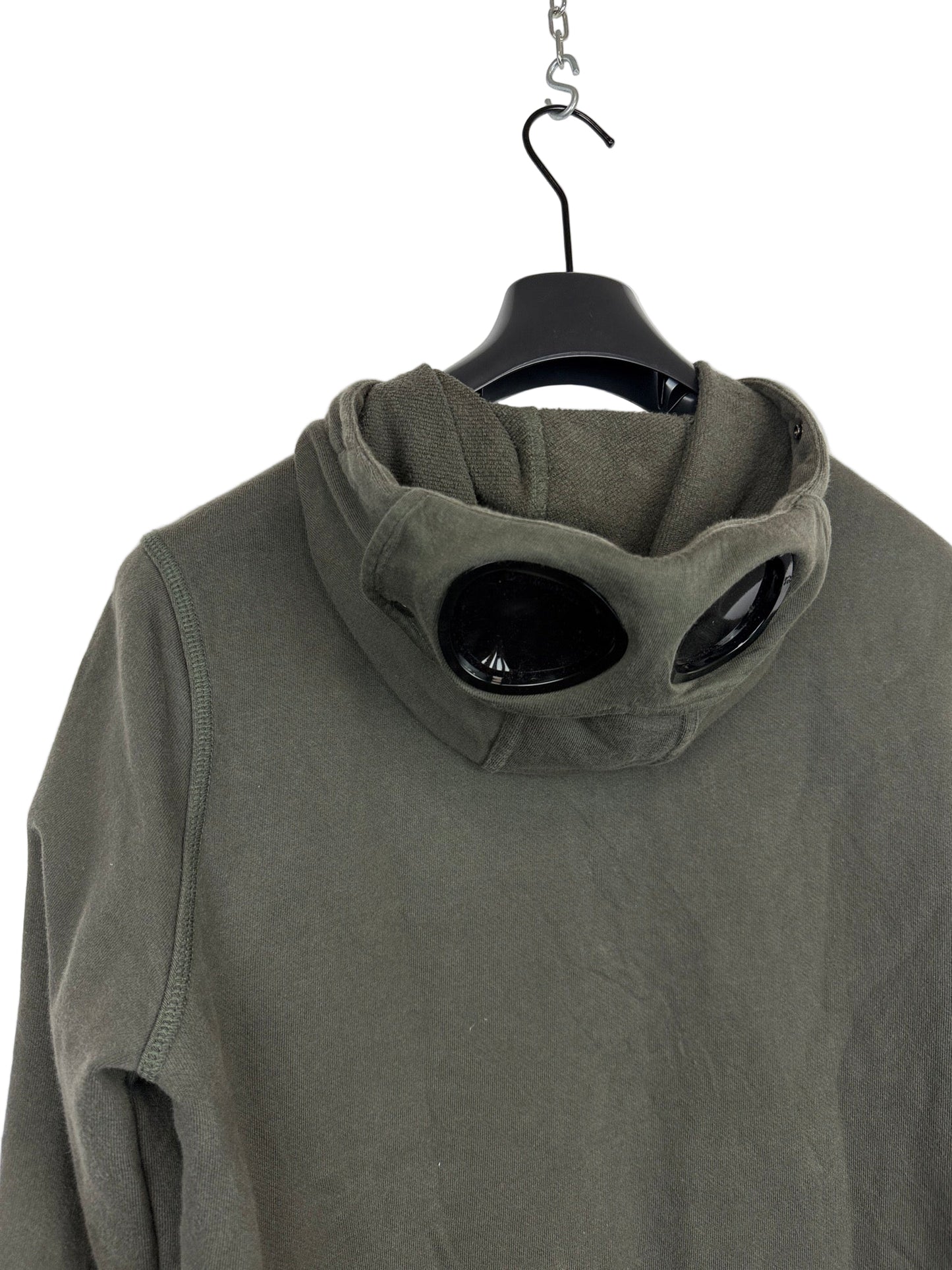 Felpa Goggle grigia con zip e cappuccio C.P. Company - Taglia M