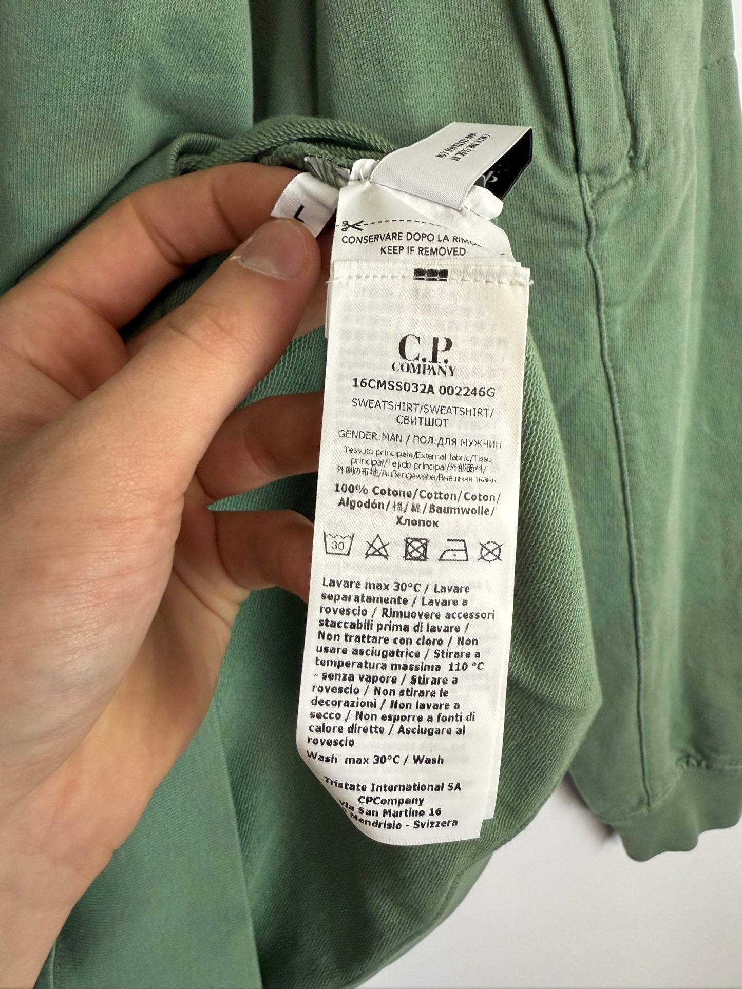 Felpa verde C.P. Company (nuova con cartellino) - Taglia L