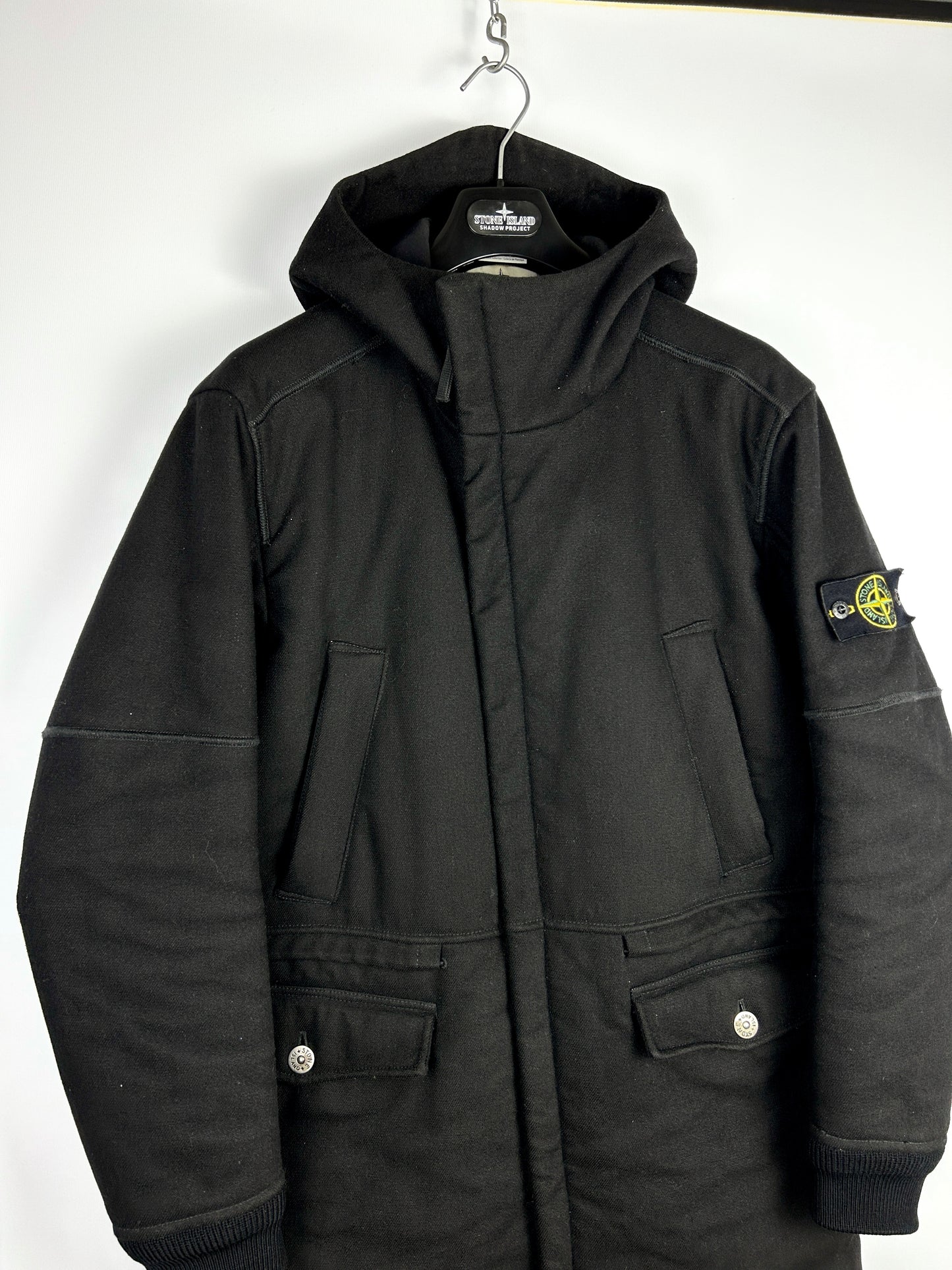 Giacca nera Stone Island "Panno-R 4L Stretch" - Taglia L