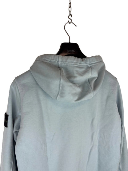 Felpa azzurra con zip e cappuccio Stone Island - Taglia M