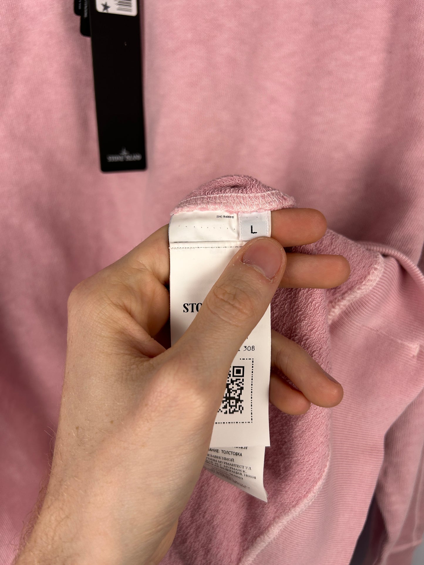 Felpa rosa Stone Island (nuova con cartellino) - Taglia L