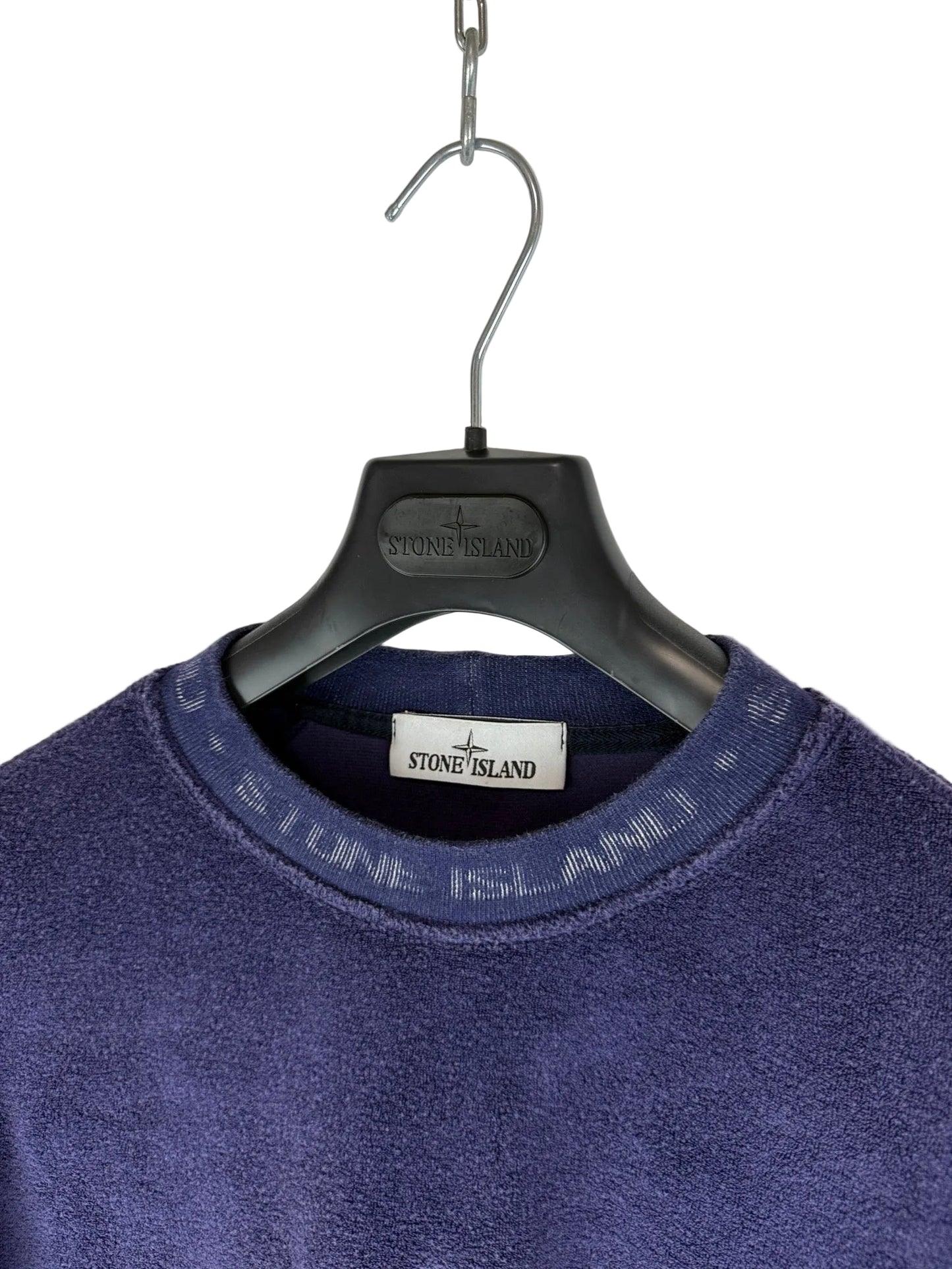 Maglione blu violaceo in ciniglia Stone Island - Taglia L