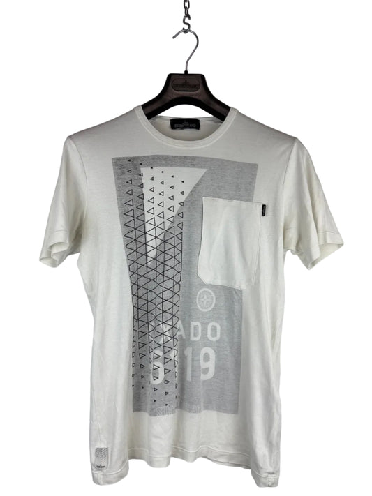 T-shirt bianca con stampa Shadow Project Stone Island - Taglia M