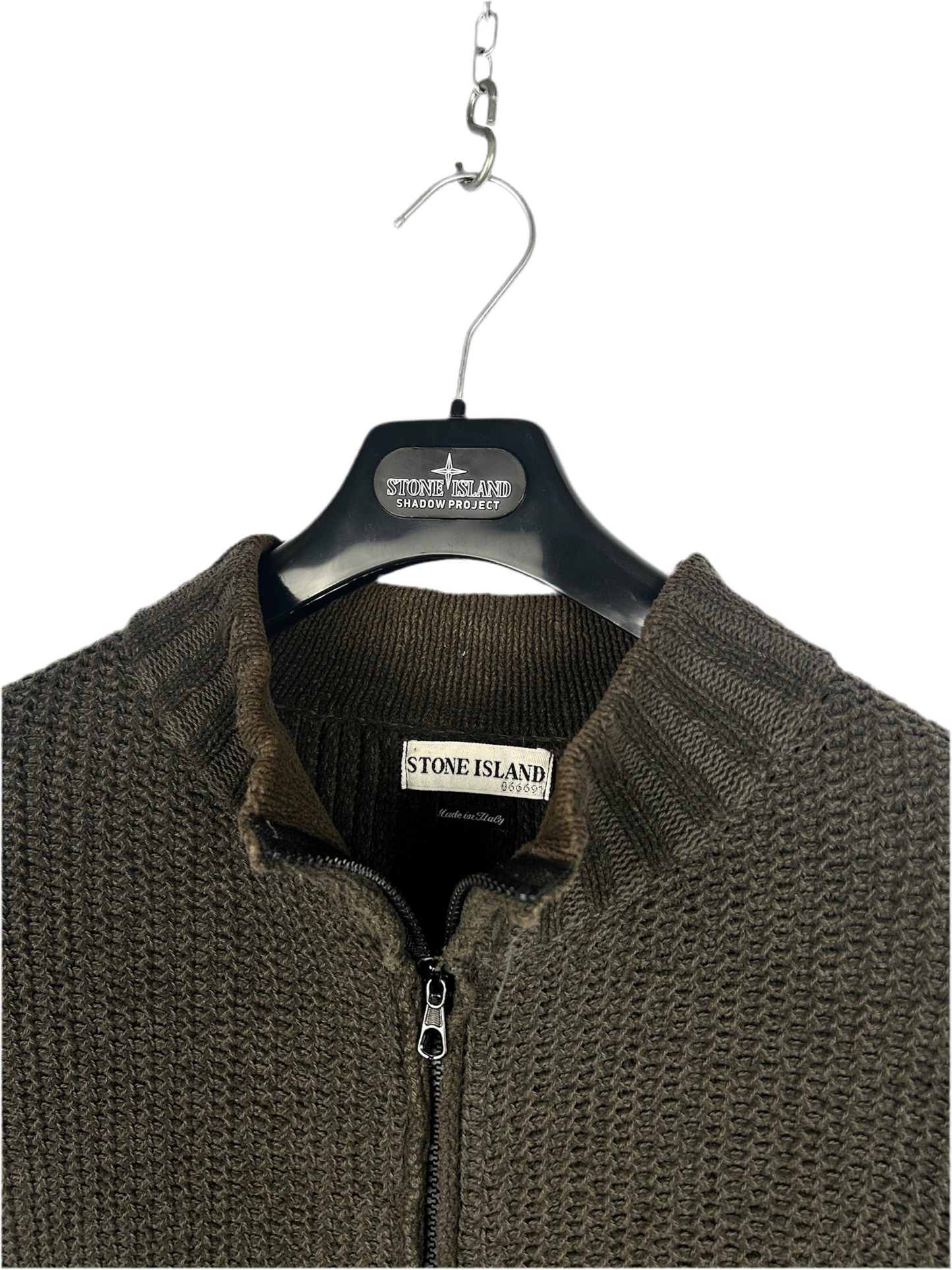 Maglione Vintage marrone con zip Stone Island - Taglia XL