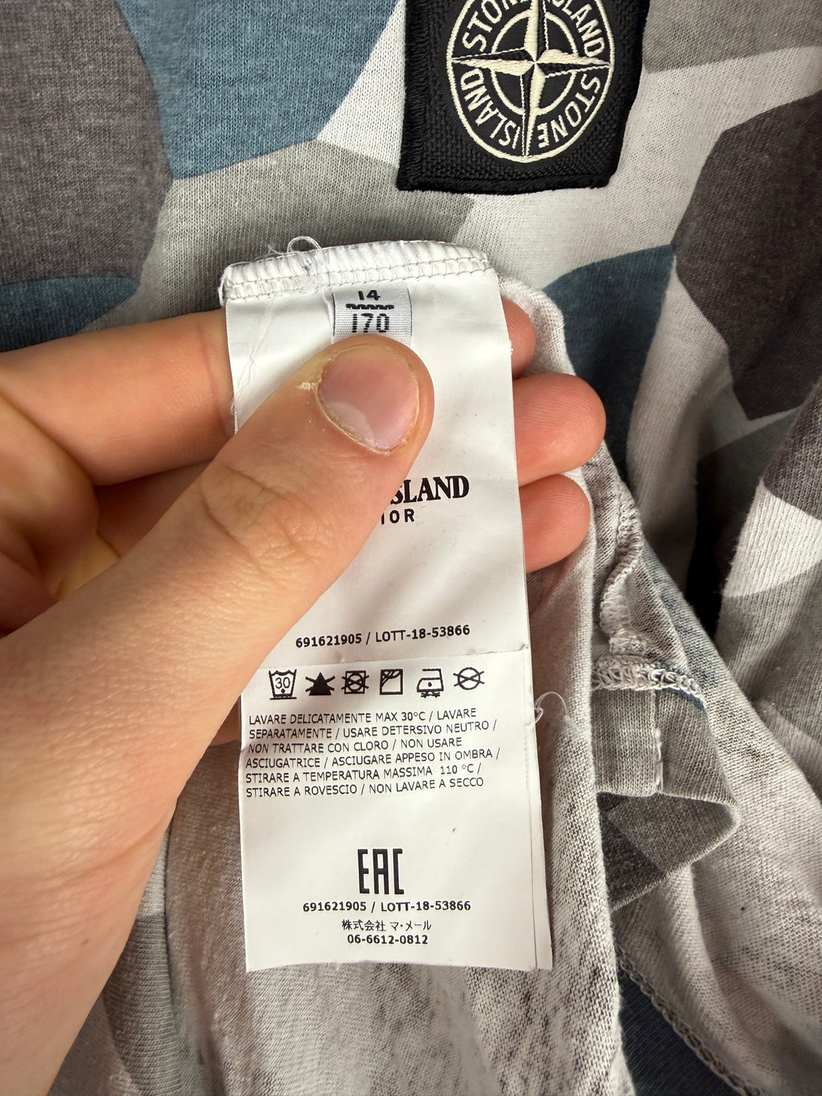 Long-sleeve Stone Island Printed T-shirt - Junior Size (14 years, 170cm)