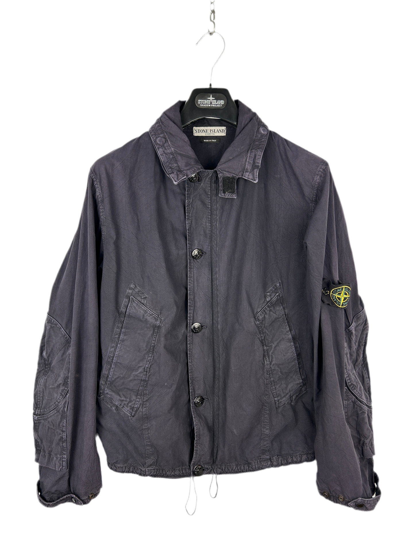 Giacca blu navy vintage Paul Harvey Stone Island con toppa sui gomiti - Taglia M