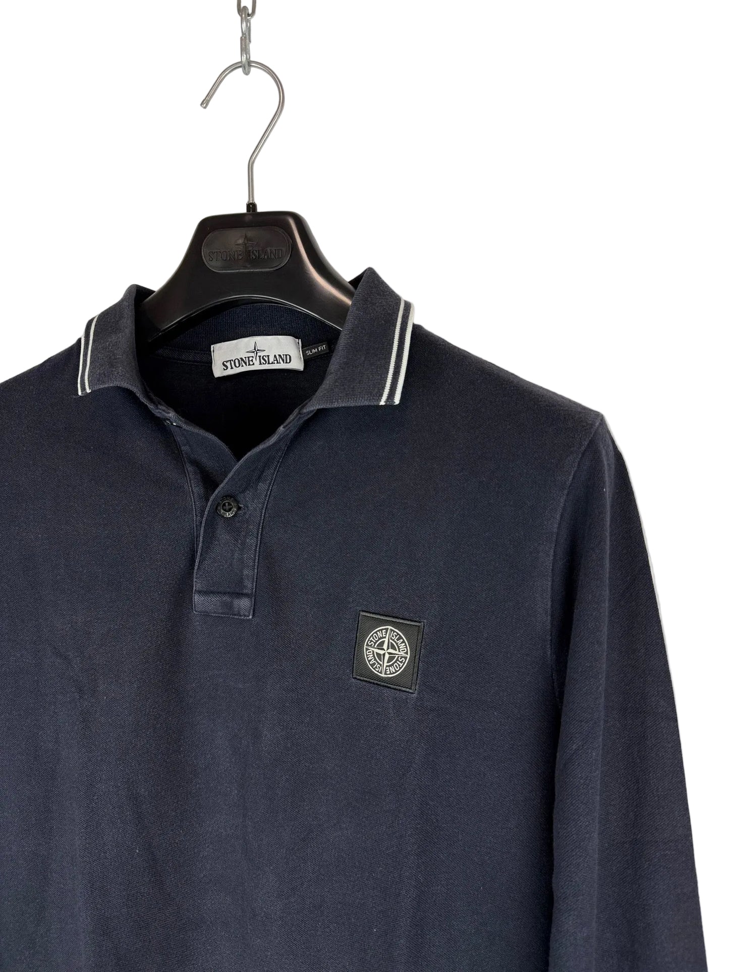 Polo blu a maniche lunghe Stone Island - Taglia M