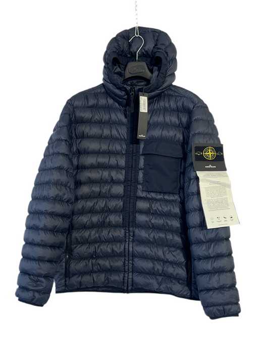 Piumino blu Stone Island “Garment Dyed Micro Yarn Down” (nuovo con cartellino) - Taglia L